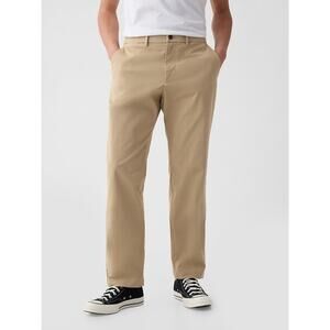 GAP Khakis Pants Beige Cotton Stretch Relaxed Straight Classic Chino Size 30x28